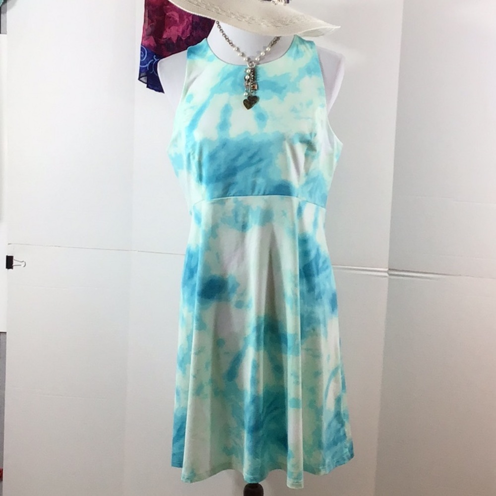Ocean + Coast aqua blue athletic dress L NWT